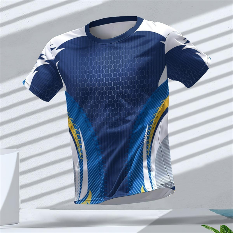 Table Tennis Jersey - Geometrik Grafik 3D Baskılı Spor T